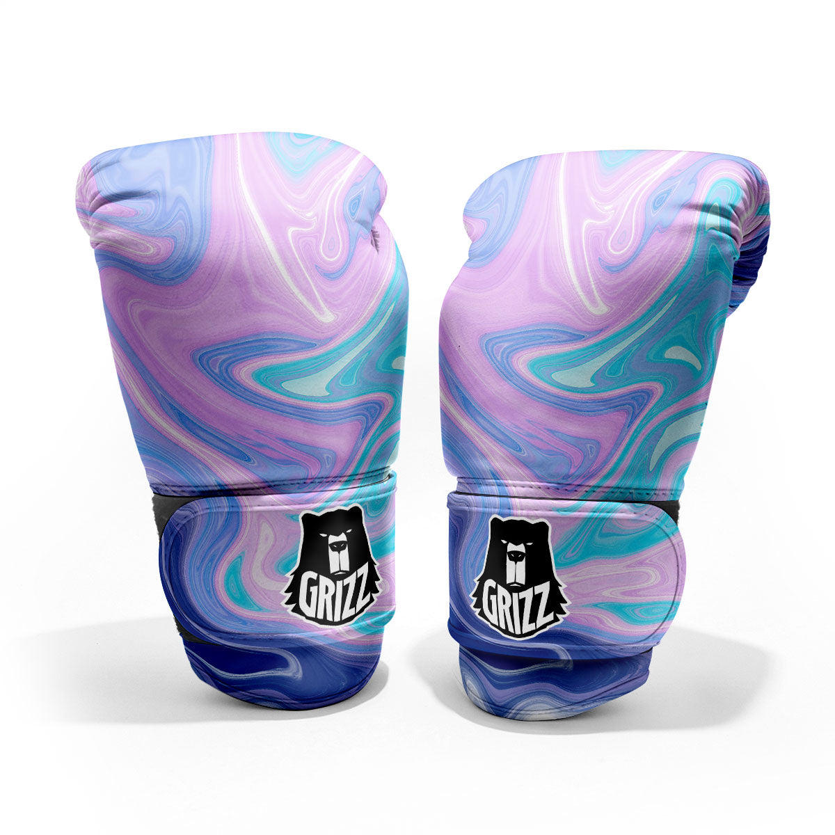Acid Melt Blue And Pink Print Pro Boxing Glove