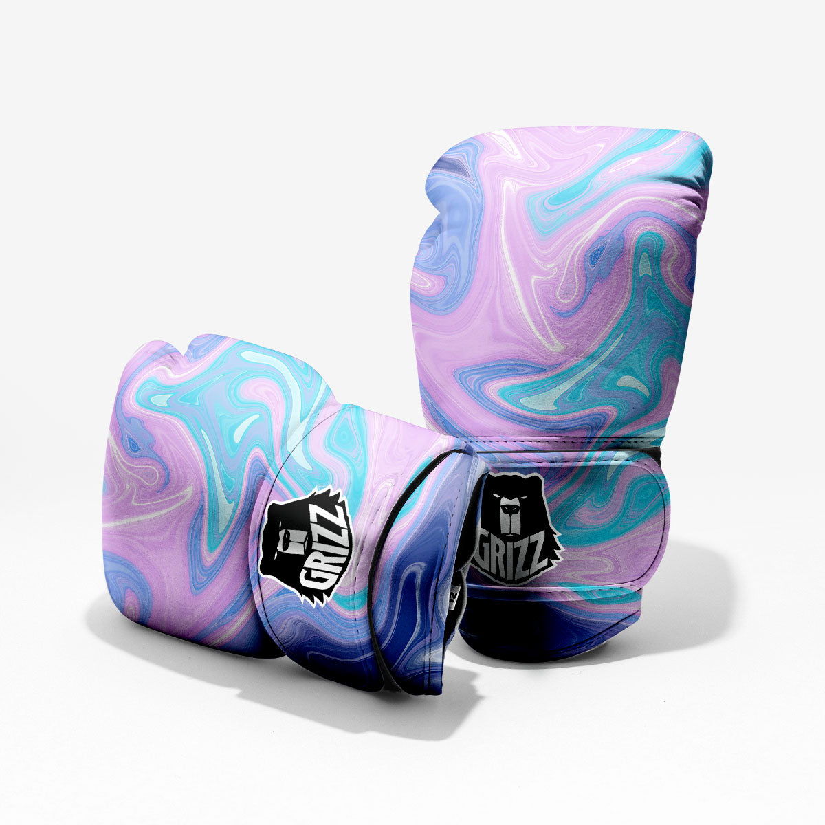 Acid Melt Blue And Pink Print Pro Boxing Glove