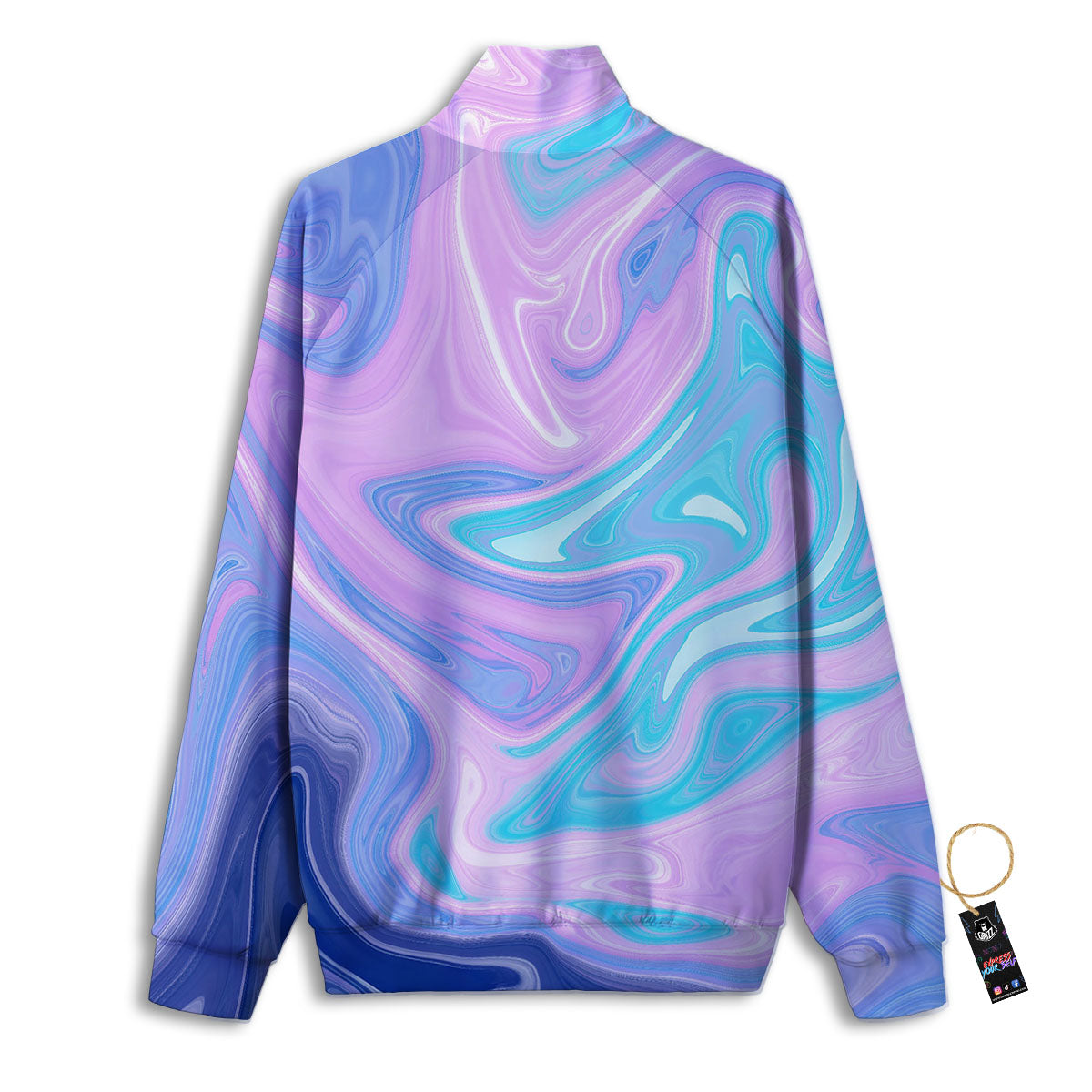 Acid Melt Blue And Pink Print Track Jacket-grizzshop