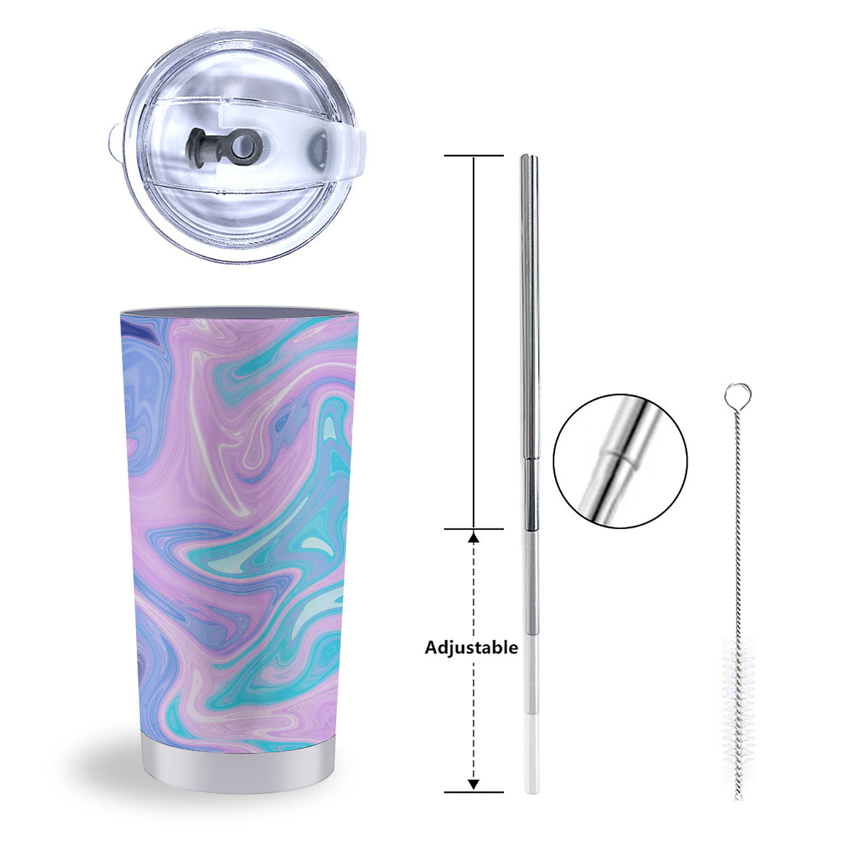 Acid Melt Blue And Pink Print Tumbler-grizzshop