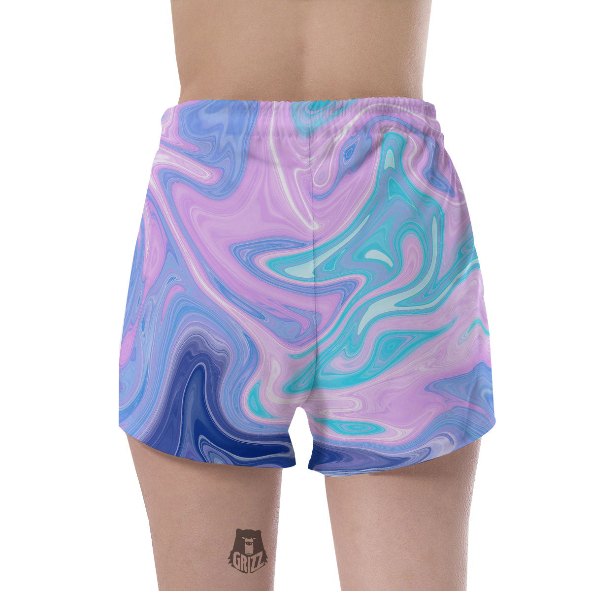 Acid Melt Blue And Pink Print Women's Shorts-grizzshop