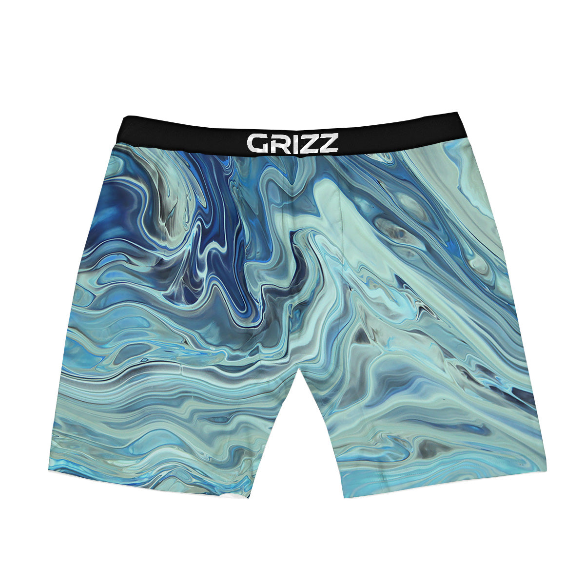 Acid Melt Blue Ocean Print Boxer Briefs-grizzshop
