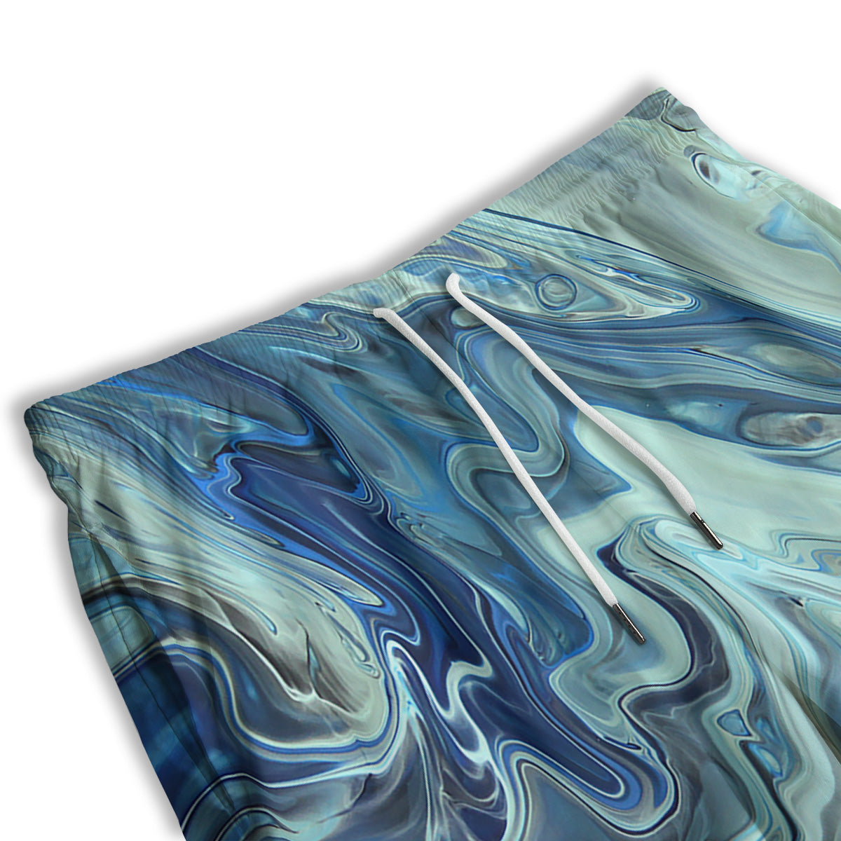 Acid Melt Blue Ocean Print Men's Athletic Shorts