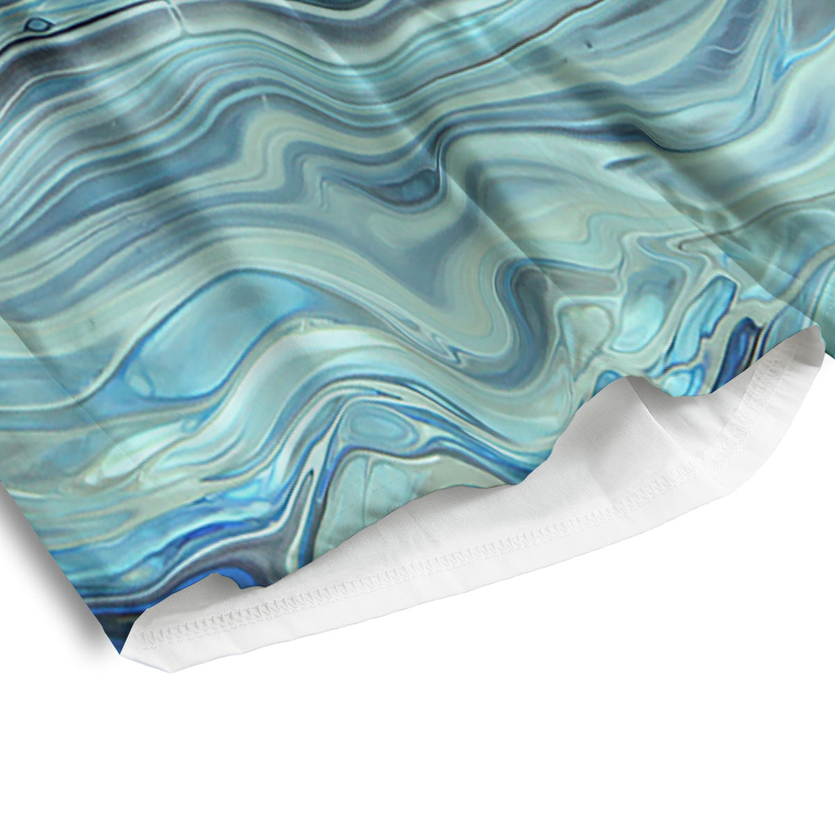 Acid Melt Blue Ocean Print Men's Athletic Shorts