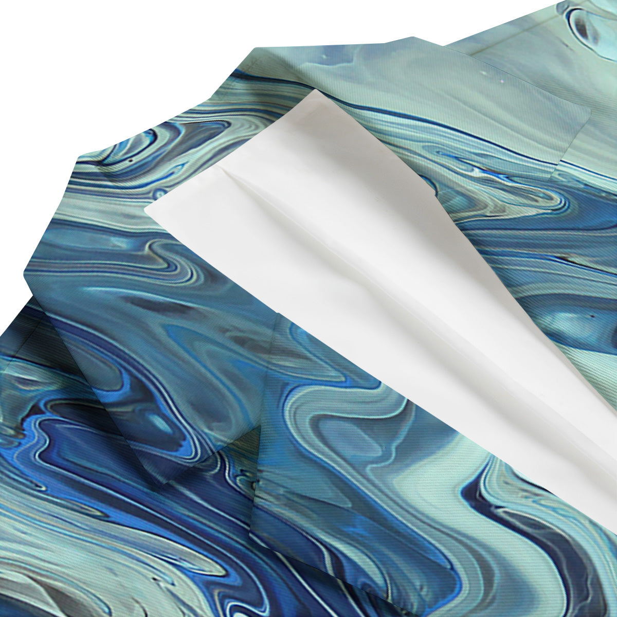 Acid Melt Blue Ocean Print Men's Blazer-grizzshop