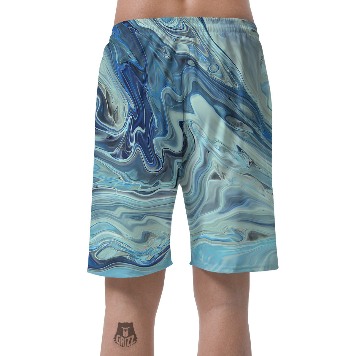 Acid Melt Blue Ocean Print Men's Shorts-grizzshop
