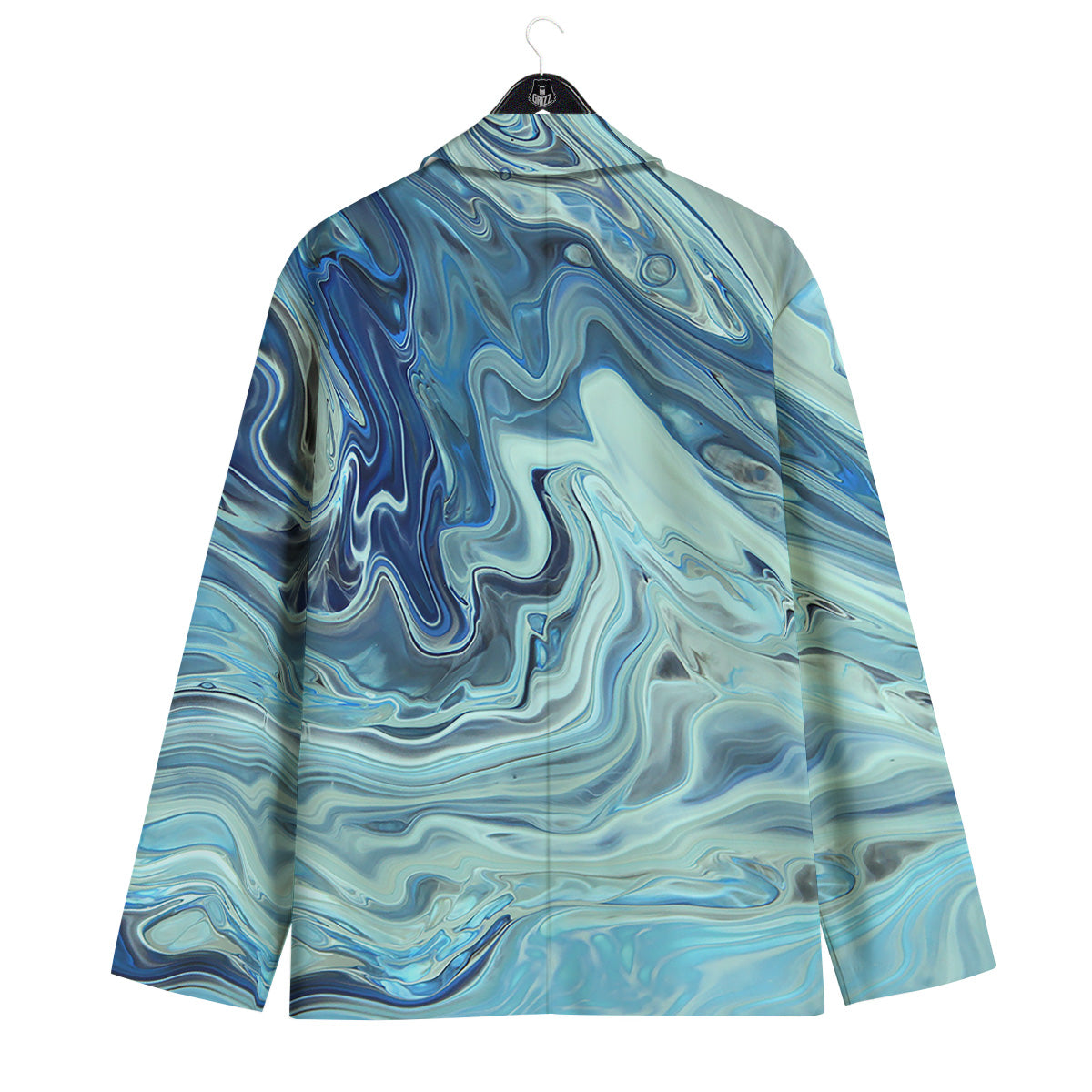 Acid Melt Blue Ocean Print Men's Sport Coat-grizzshop