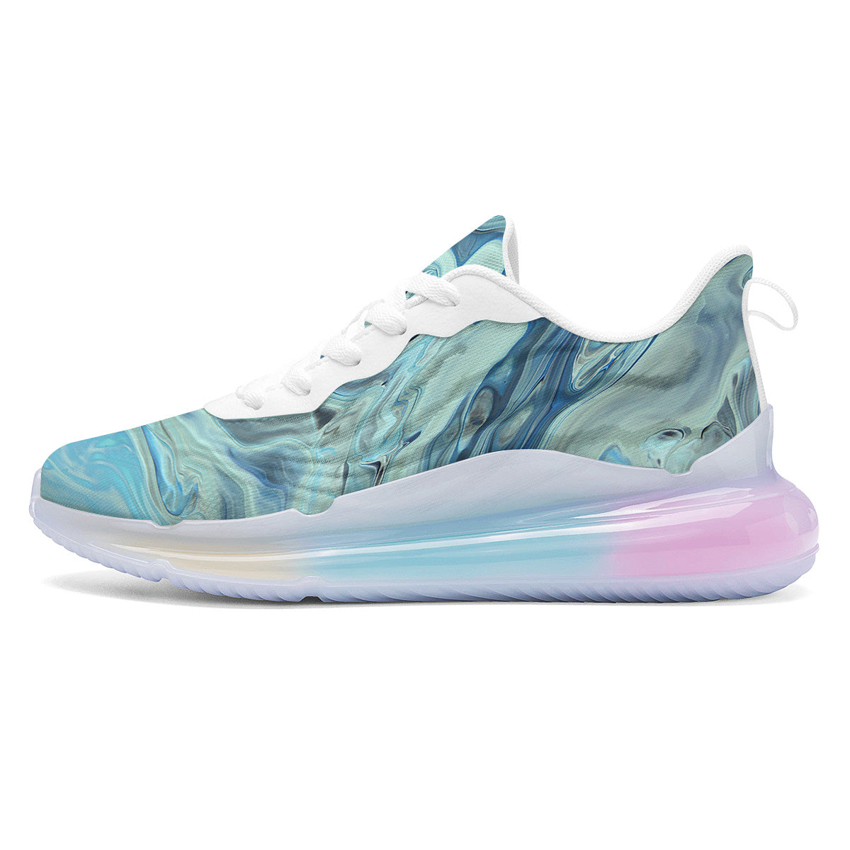 Acid Melt Blue Ocean Print Running Sneakers-grizzshop