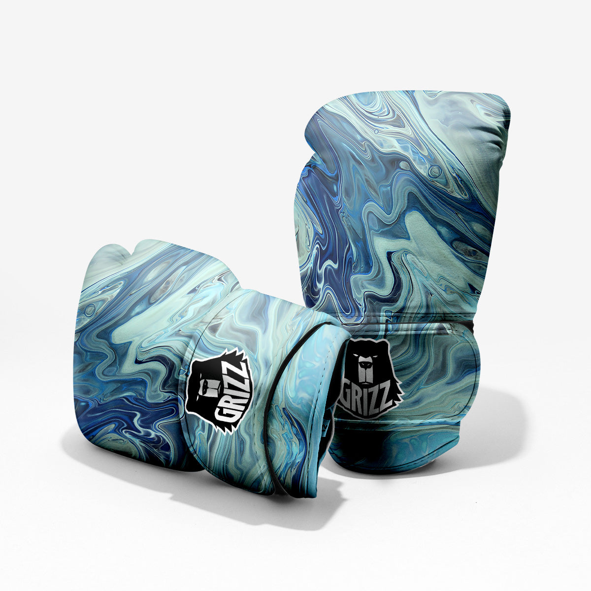 Acid Melt Blue Ocean Print Pro Boxing Glove