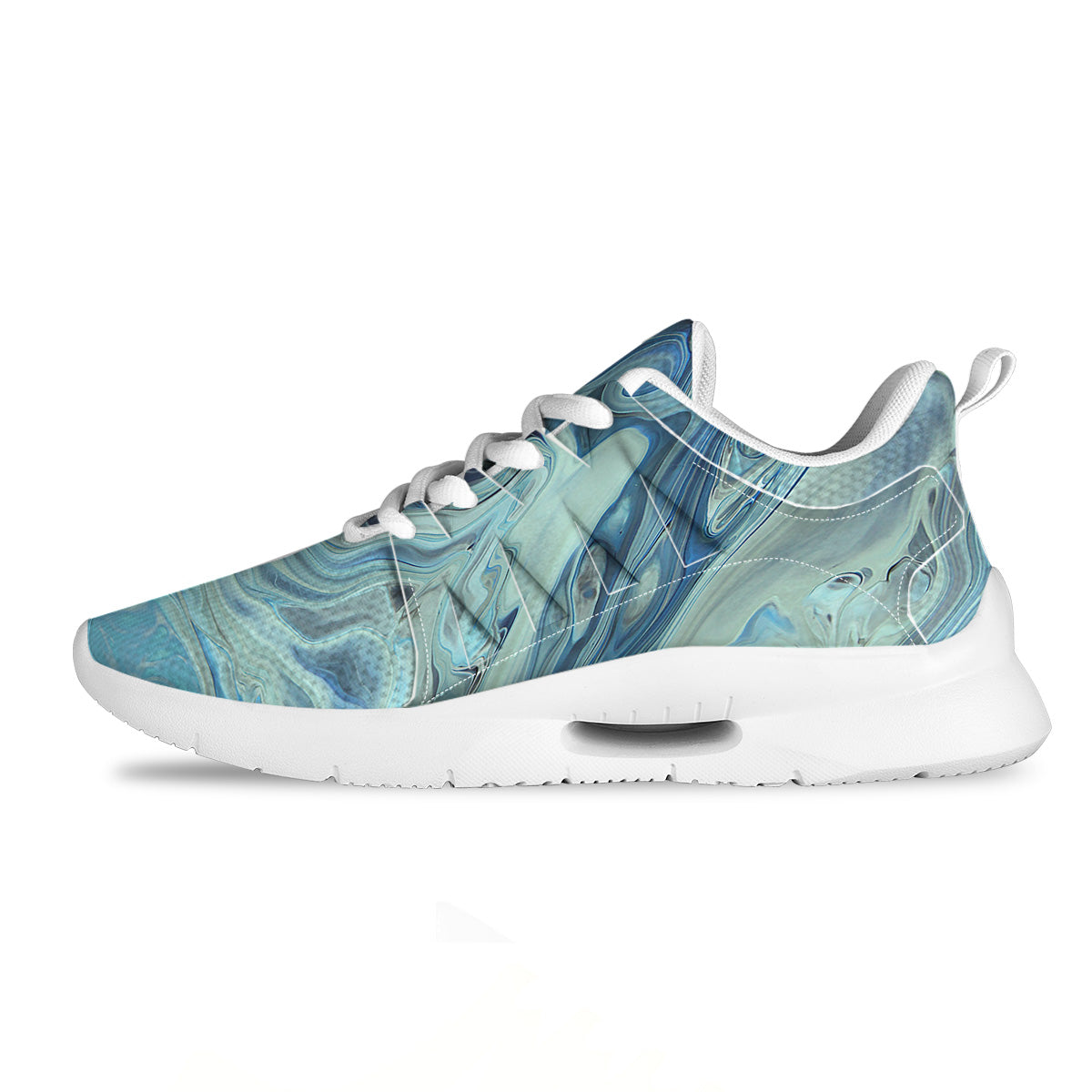 Acid Melt Blue Ocean Print Tennis Shoes-grizzshop