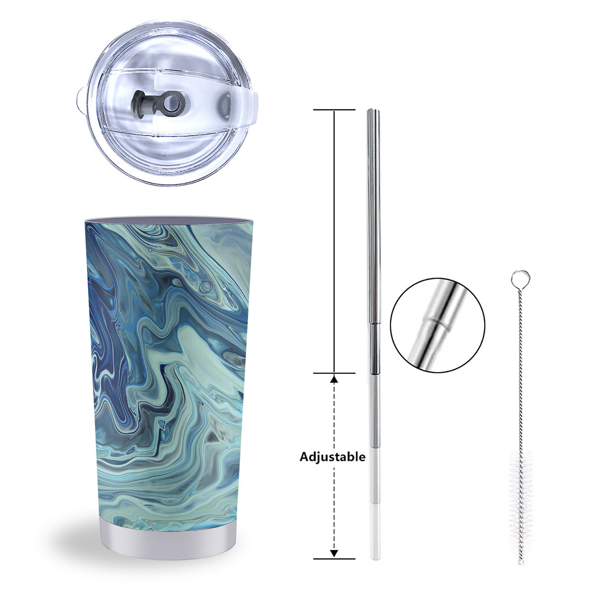 Acid Melt Blue Ocean Print Tumbler-grizzshop