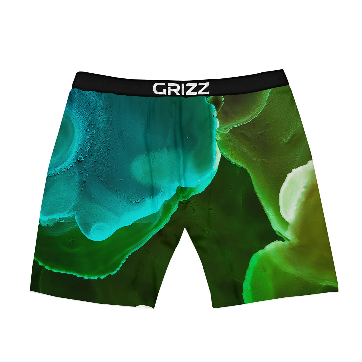 Acid Melt Green And Turquoise Print Boxer Briefs-grizzshop
