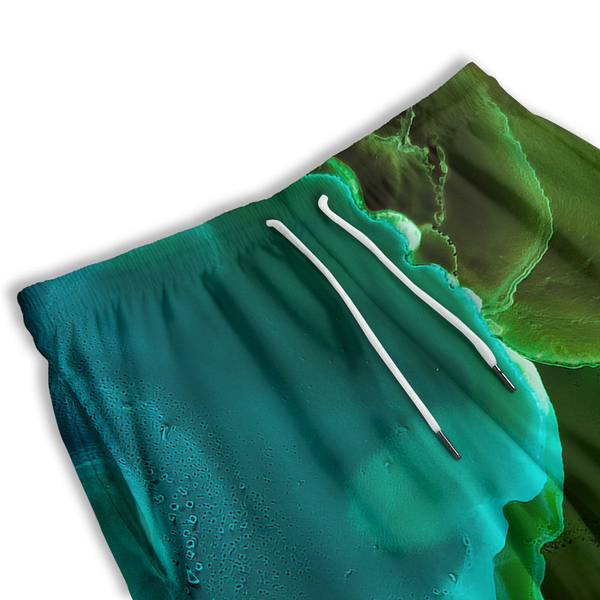 Acid Melt Green And Turquoise Print Men's Athletic Shorts