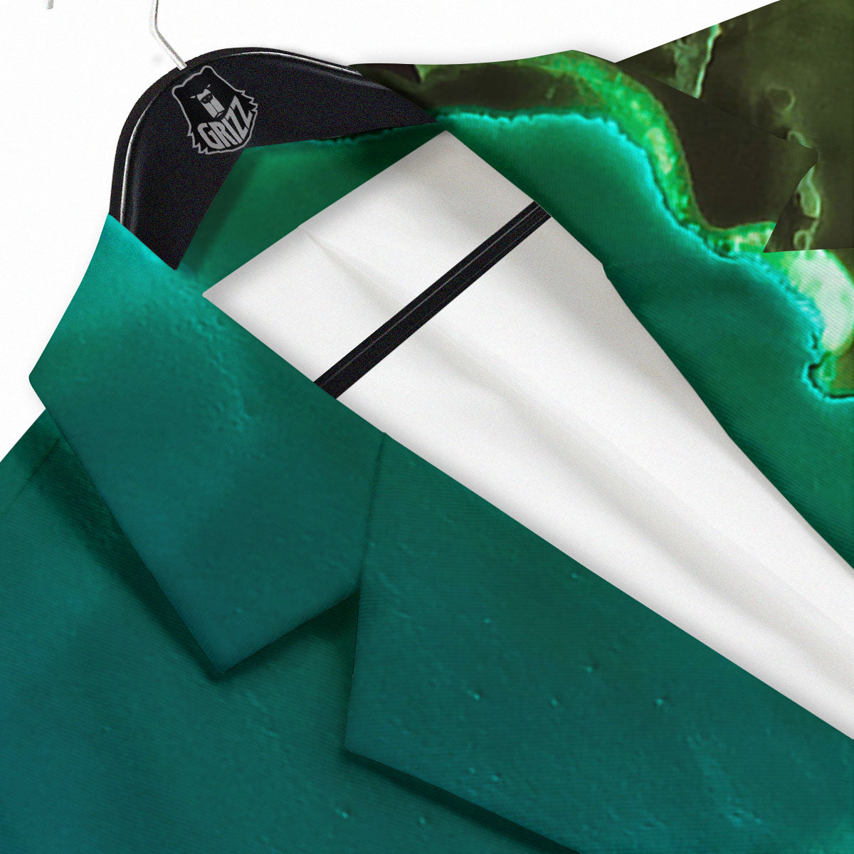 Acid Melt Green And Turquoise Print Men's Sport Coat-grizzshop
