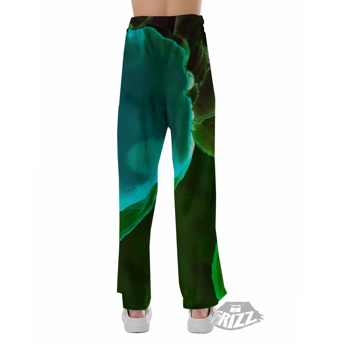 Acid Melt Green And Turquoise Print Pajama Pants-grizzshop