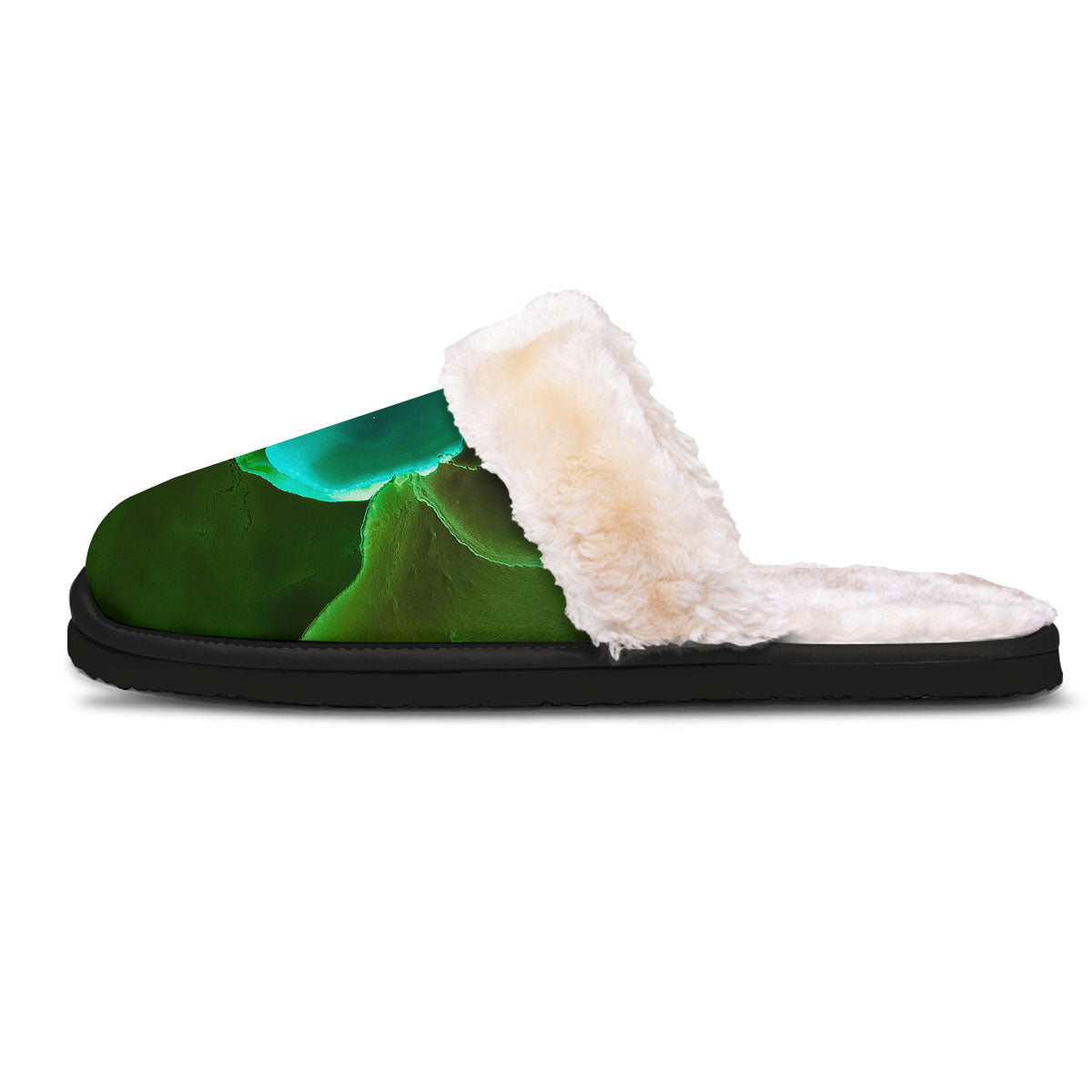 Acid Melt Green And Turquoise Print Slippers-grizzshop