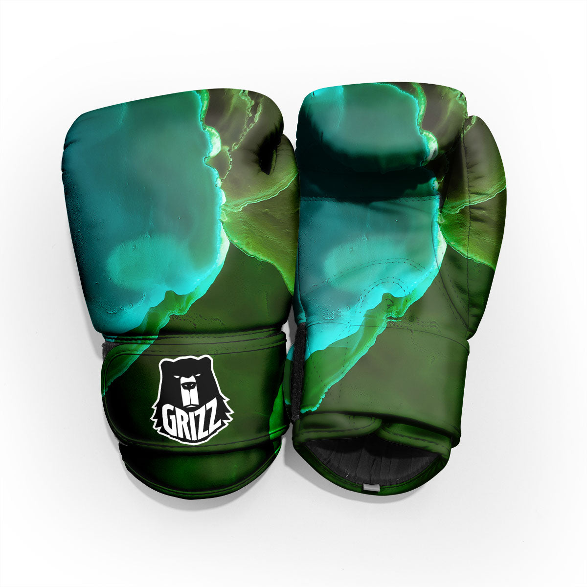 Acid Melt Green And Turquoise Print Pro Boxing Glove