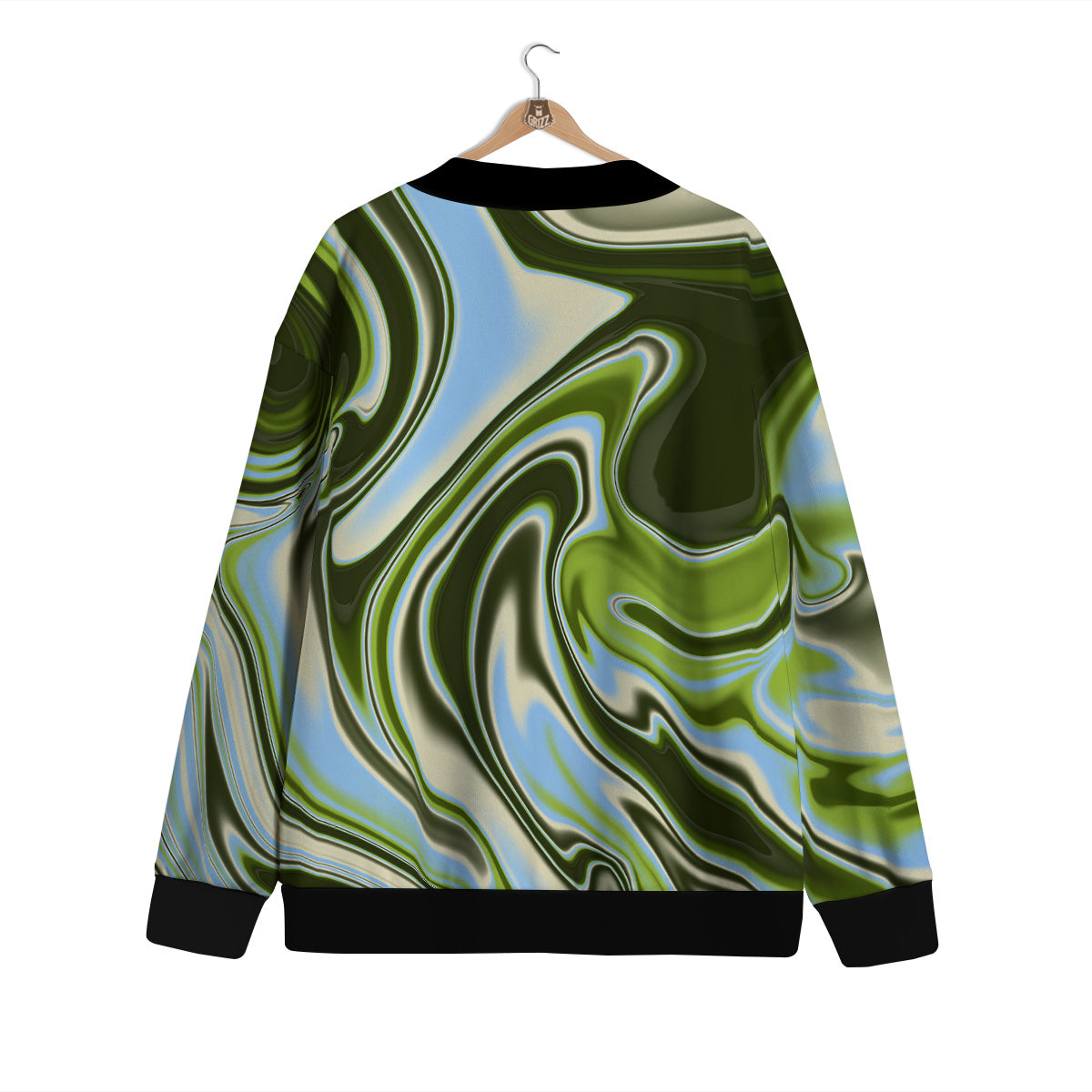 Acid Melt Green Print Cardigan-grizzshop