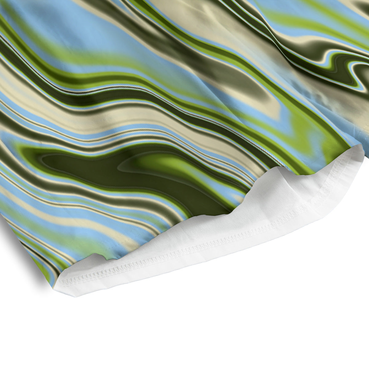 Acid Melt Green Print Men's Athletic Shorts