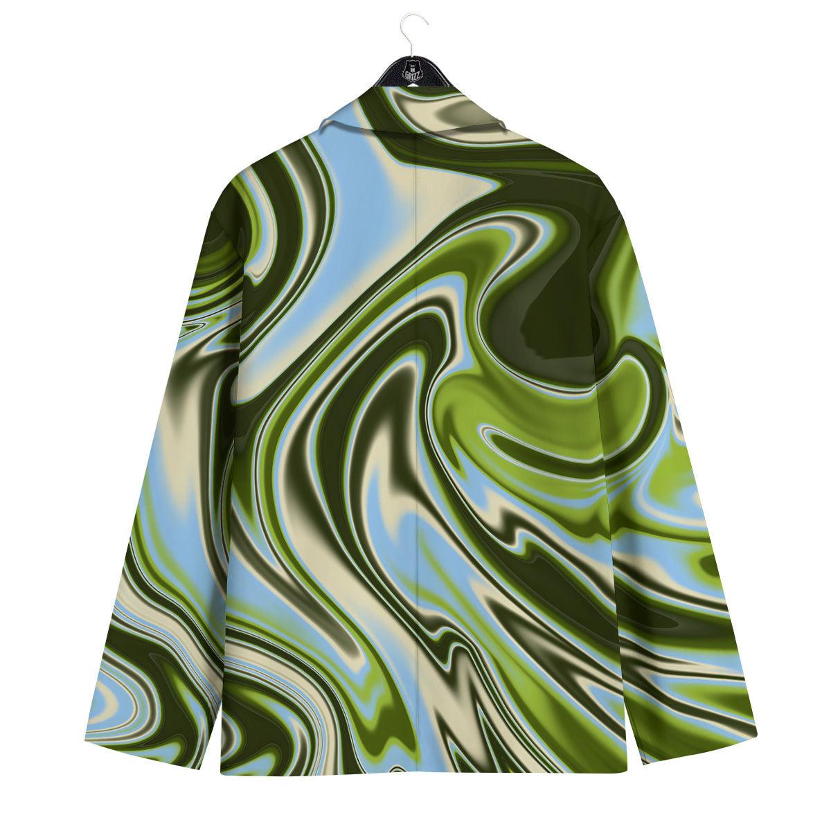 Acid Melt Green Print Men's Sport Coat-grizzshop