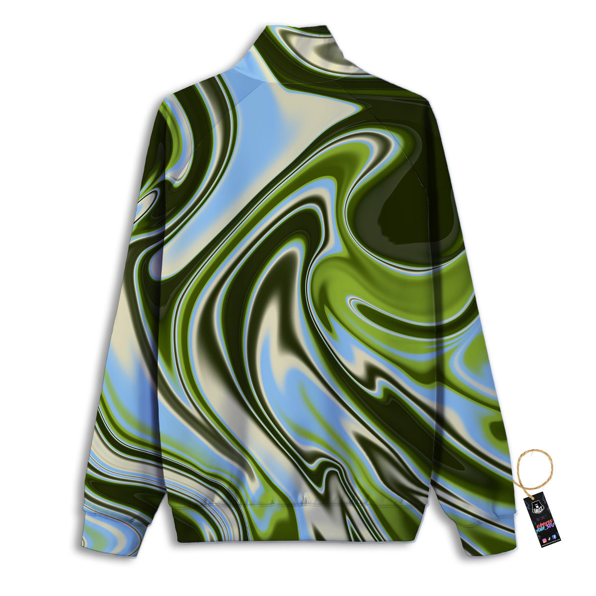Acid Melt Green Print Track Jacket-grizzshop