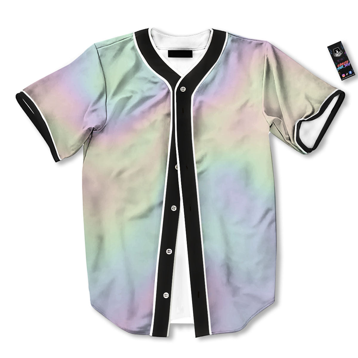 Acid Melt Pastel Print Baseball Jersey-grizzshop