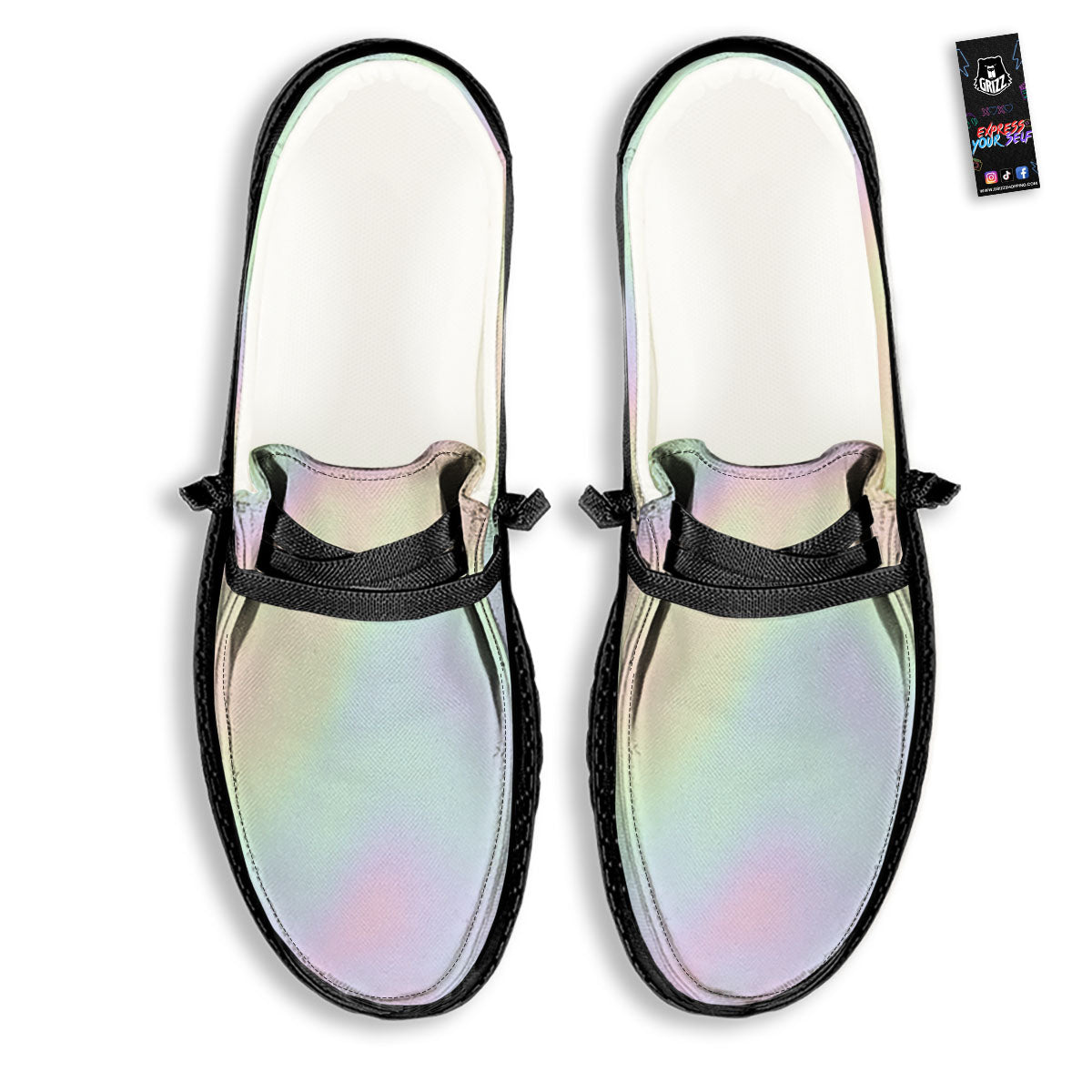 Acid Melt Pastel Print Black Loafers-grizzshop