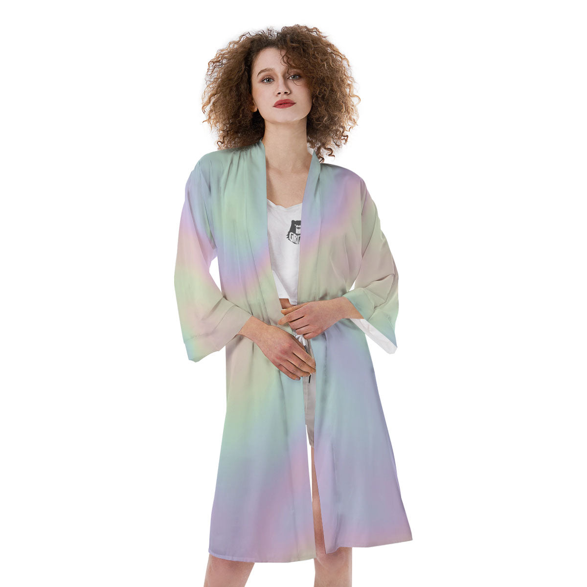 Acid Melt Pastel Print Kimono-grizzshop
