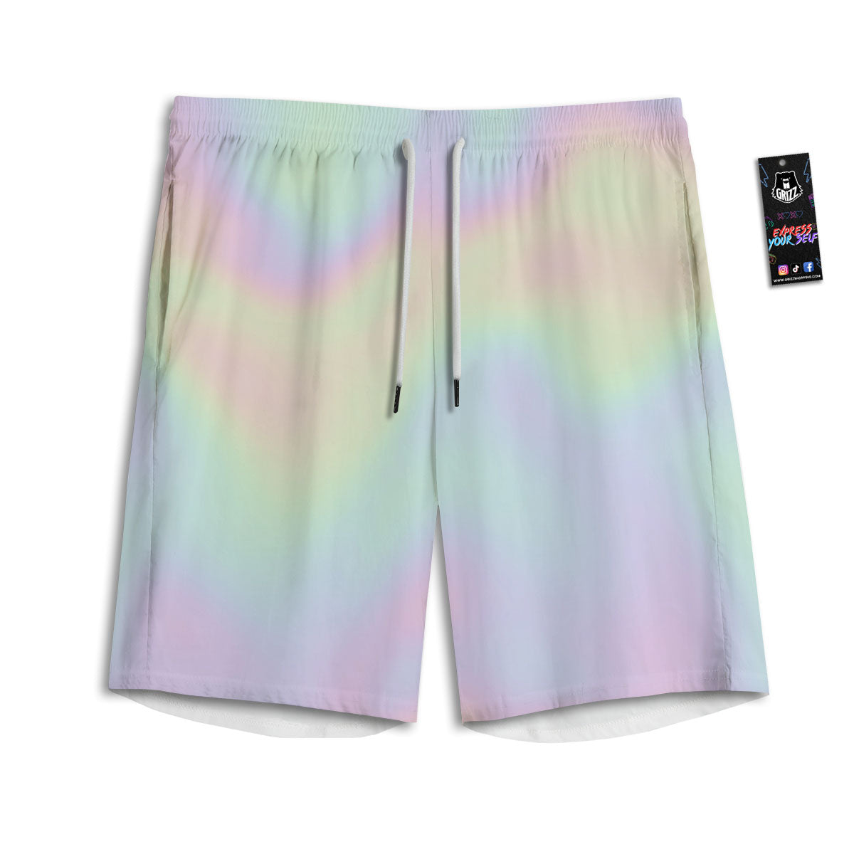 Acid Melt Pastel Print Men's Athletic Shorts