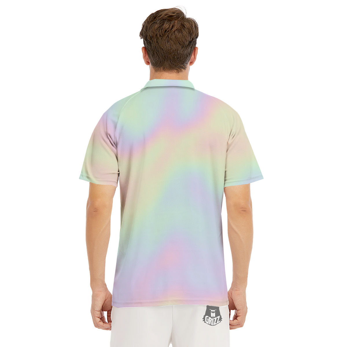 Acid Melt Pastel Print Men's Golf Shirts-grizzshop
