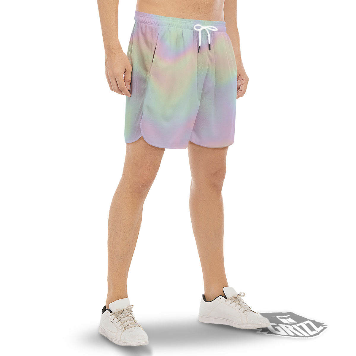 Acid Melt Pastel Print Men's Gym Shorts-grizzshop
