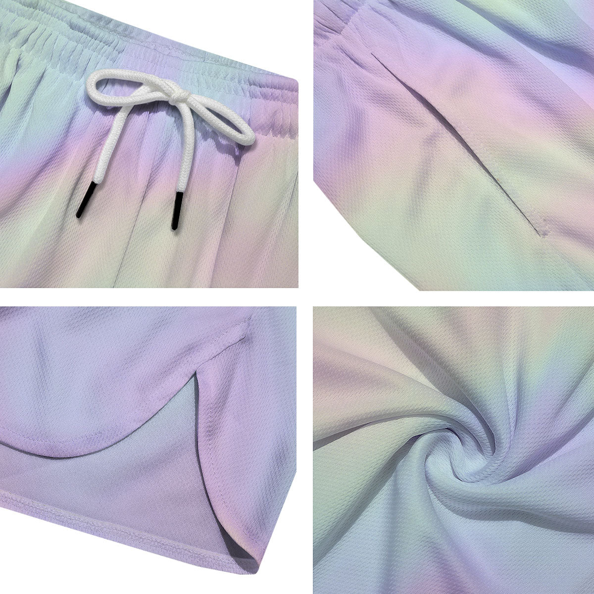 Acid Melt Pastel Print Men's Running Shorts-grizzshop