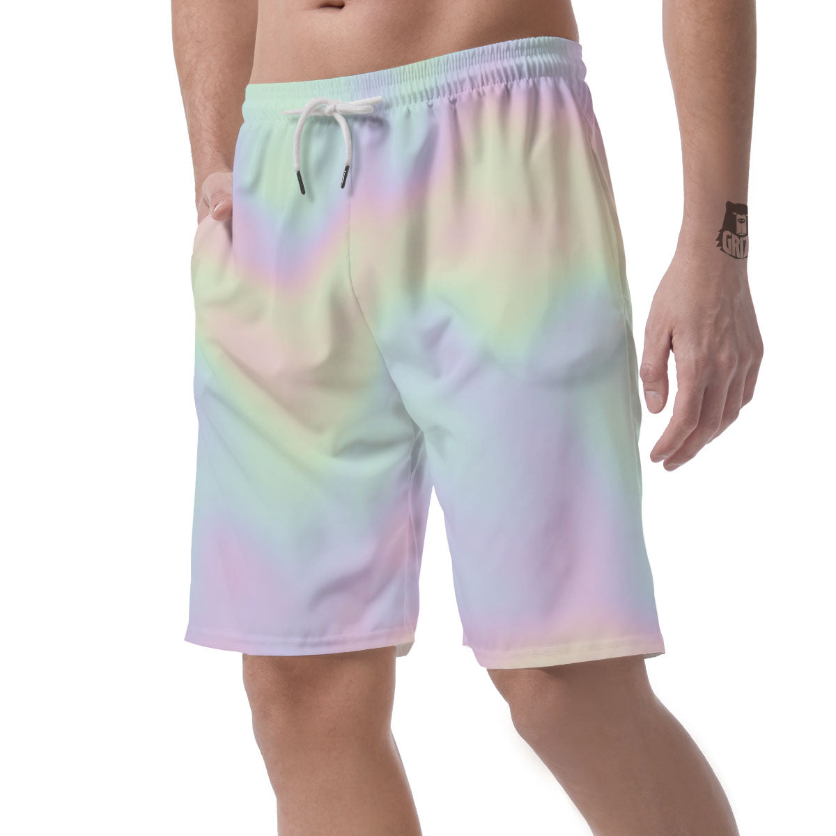 Acid Melt Pastel Print Men's Shorts-grizzshop
