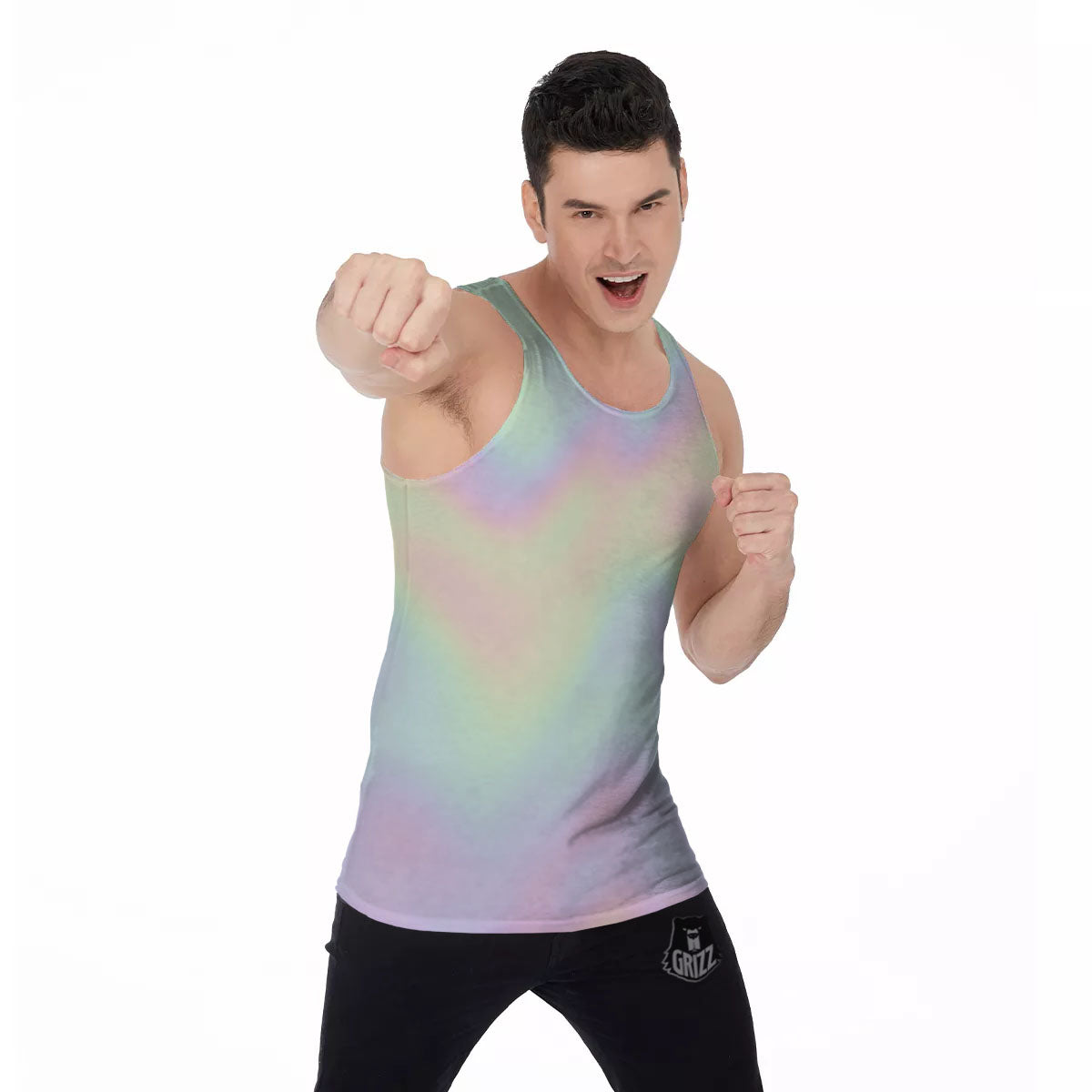 Acid Melt Pastel Print Men's Tank Top-grizzshop