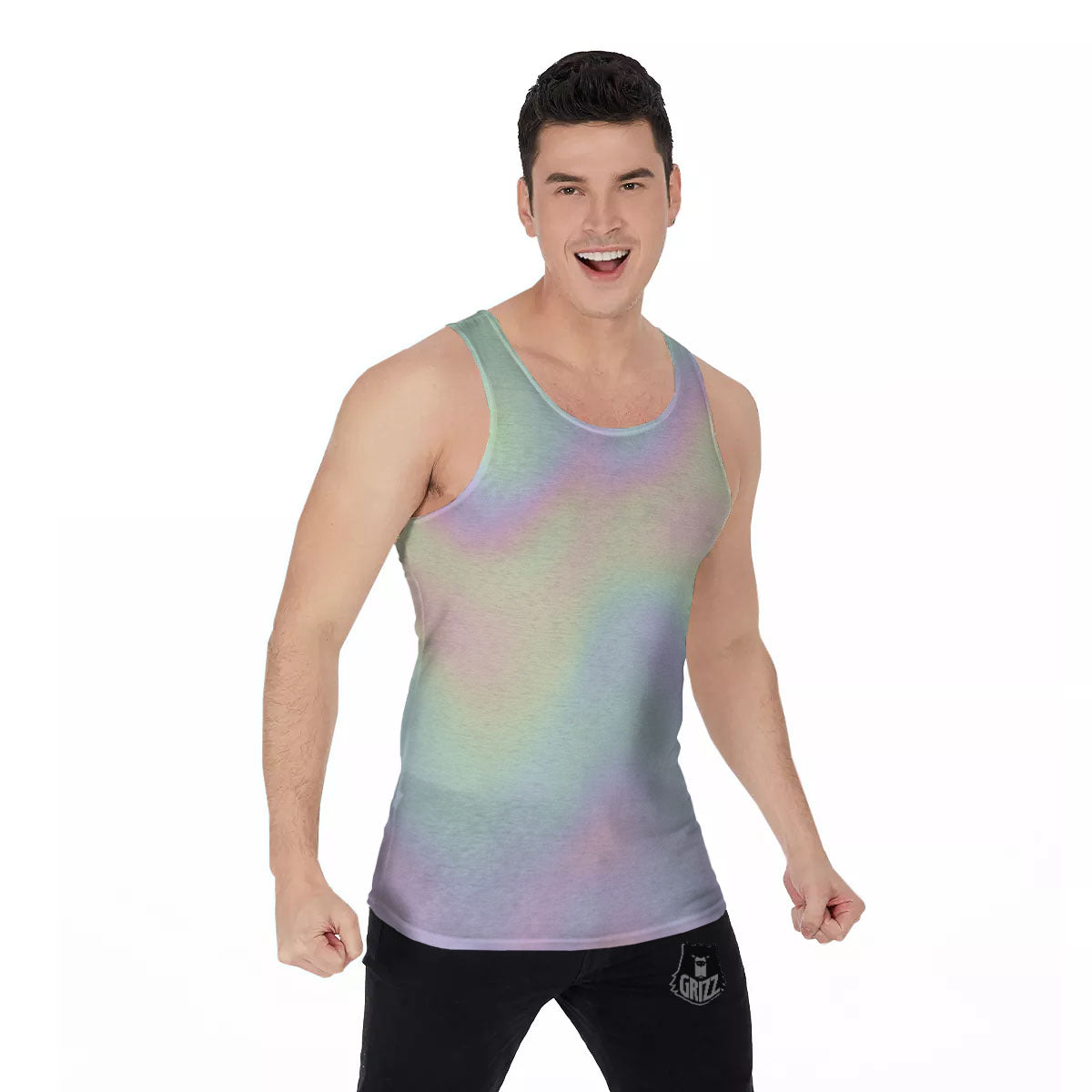 Acid Melt Pastel Print Men's Tank Top-grizzshop