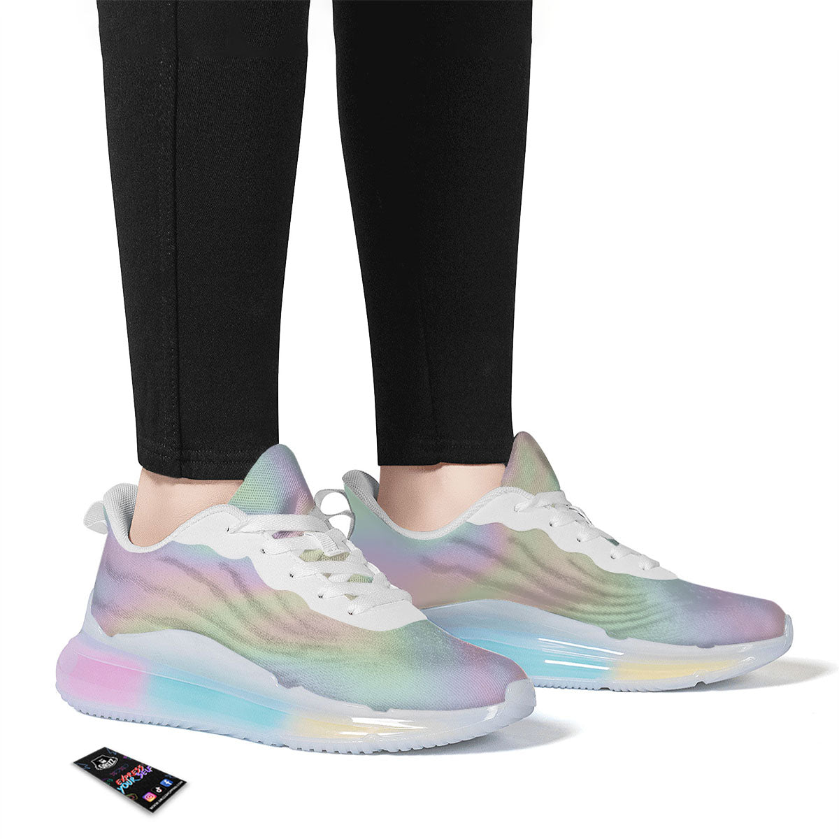 Acid Melt Pastel Print Running Sneakers-grizzshop