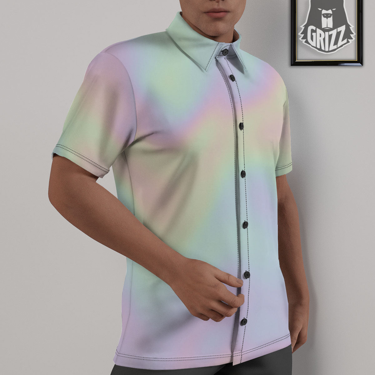 Acid Melt Pastel Print Untucked Shirts-grizzshop