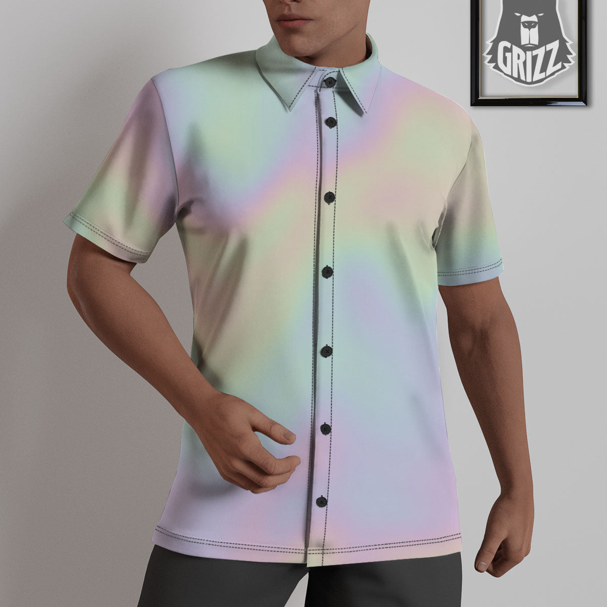 Acid Melt Pastel Print Untucked Shirts-grizzshop