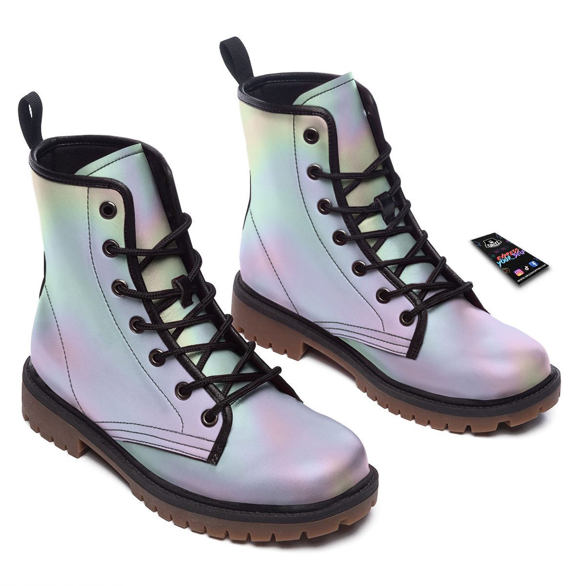 Acid Melt Pastel Print Work Boots-grizzshop