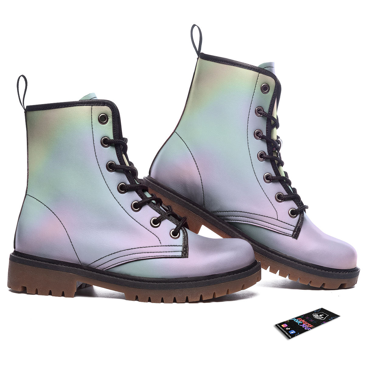 Acid Melt Pastel Print Work Boots-grizzshop