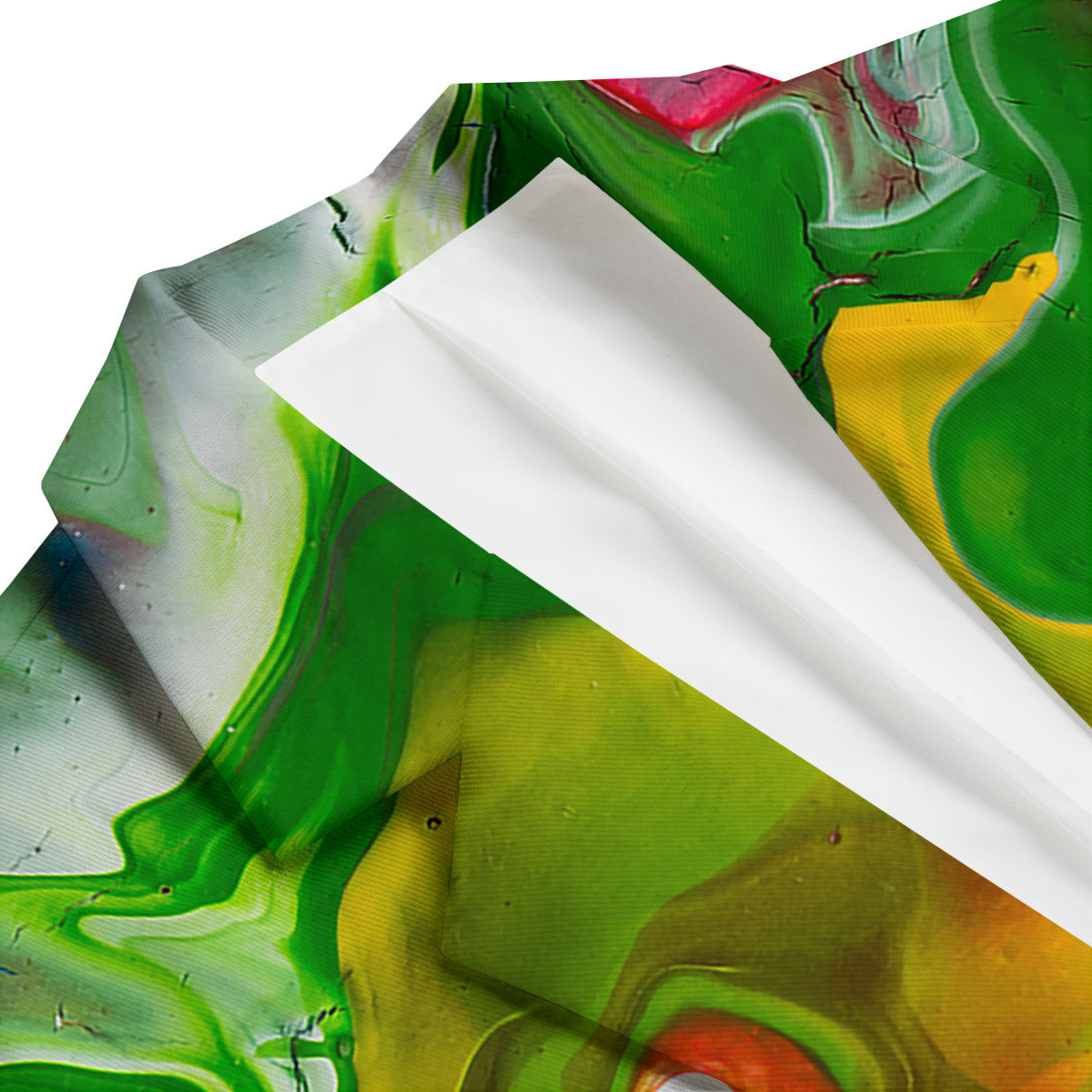 Acid Melt Yellow And Green Print Men's Blazer-grizzshop