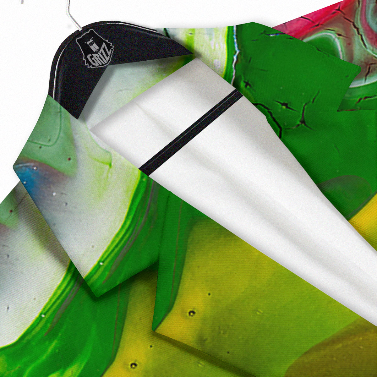 Acid Melt Yellow And Green Print Men's Sport Coat-grizzshop