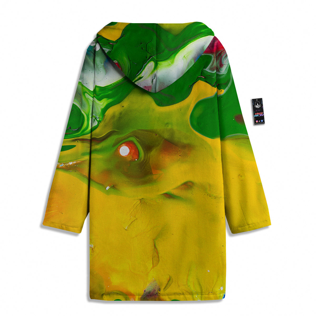 Acid Melt Yellow And Green Print Men's Windbreaker Jacket-grizzshop