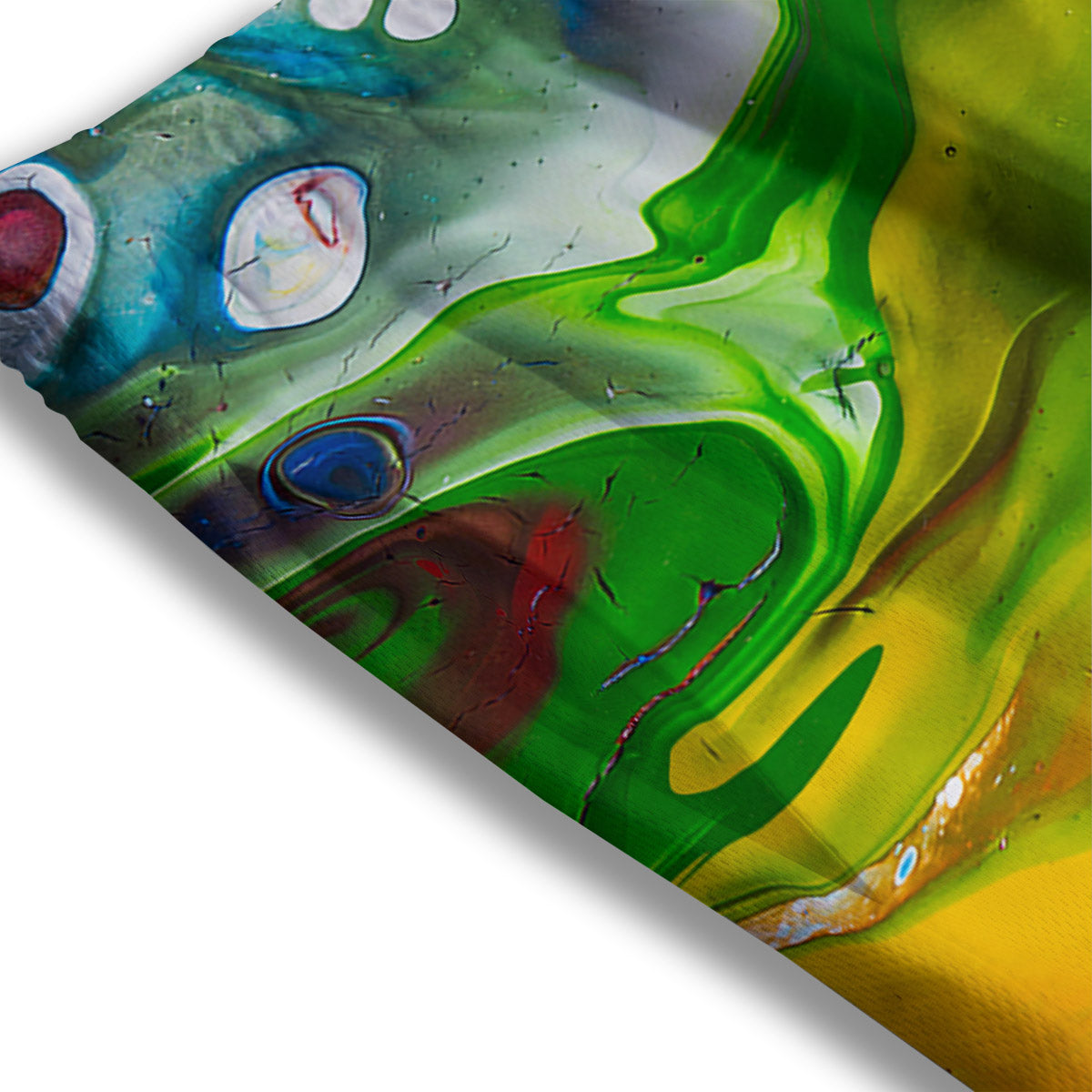 Acid Melt Yellow And Green Print Mesh Shorts