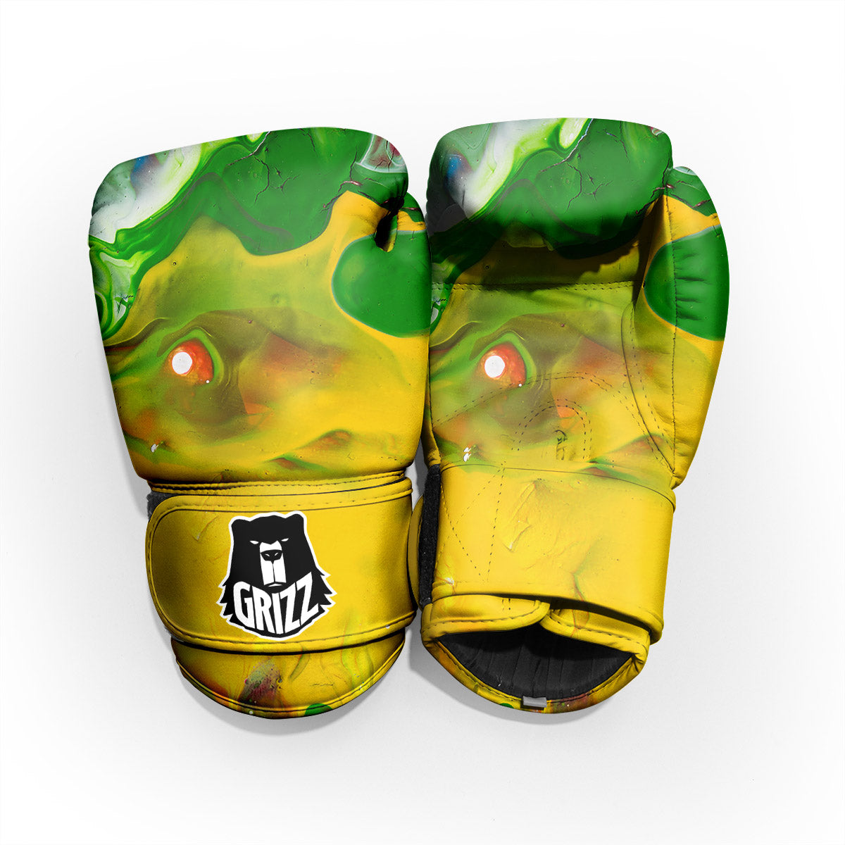 Acid Melt Yellow And Green Print Pro Boxing Glove