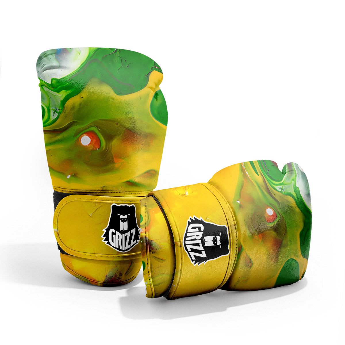 Acid Melt Yellow And Green Print Pro Boxing Glove