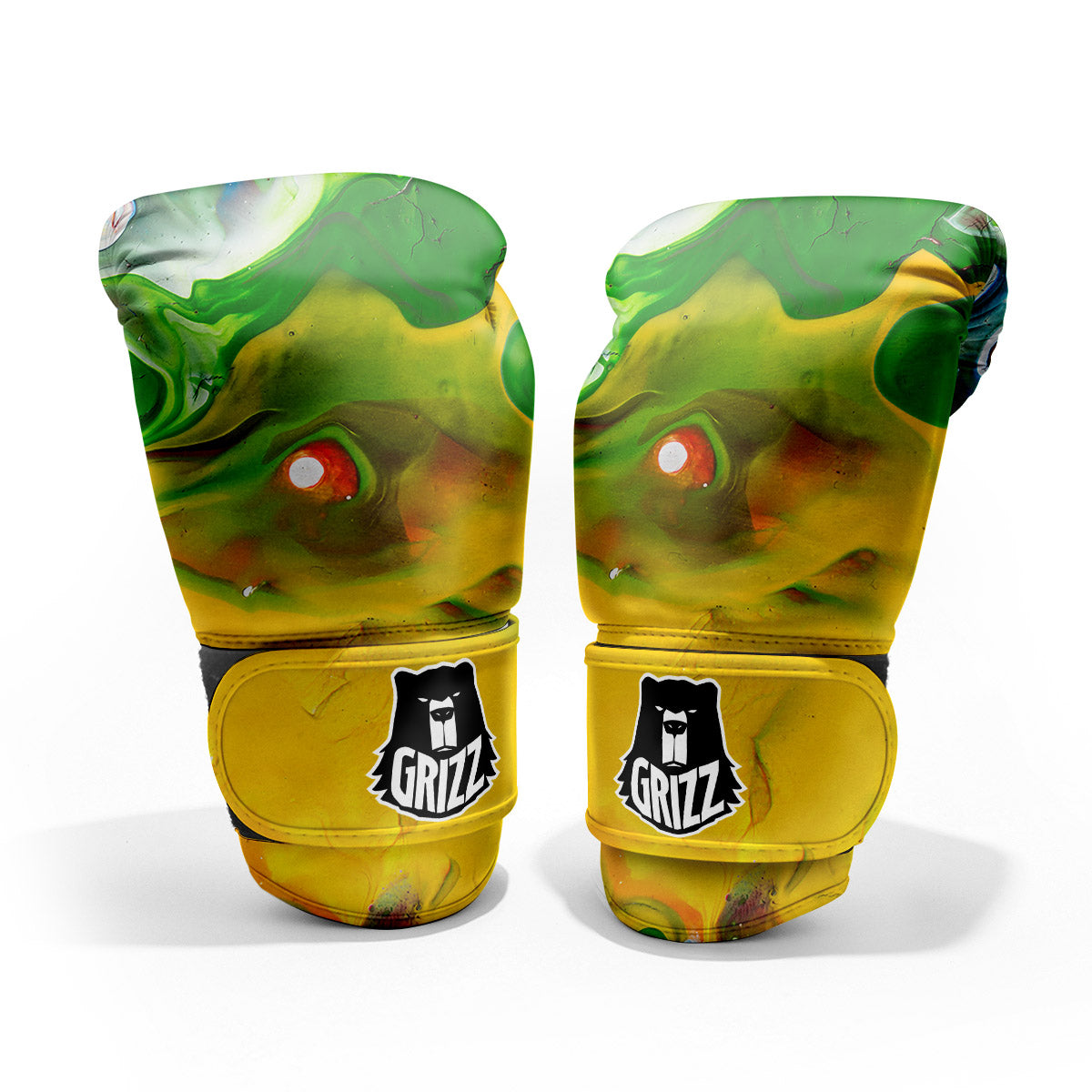 Acid Melt Yellow And Green Print Pro Boxing Glove