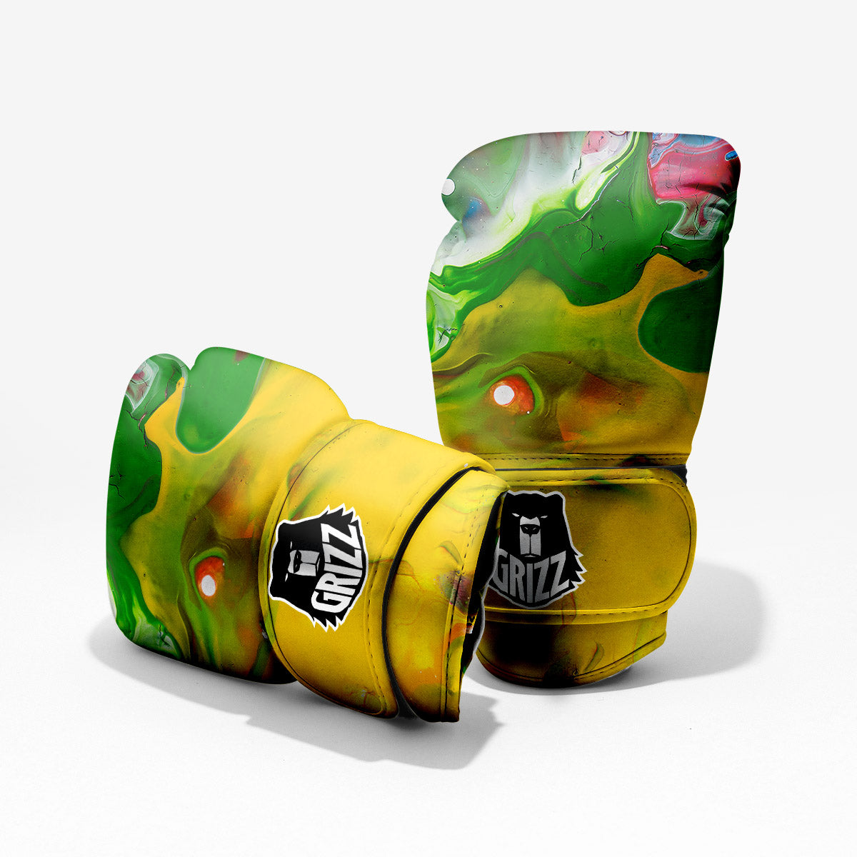 Acid Melt Yellow And Green Print Pro Boxing Glove