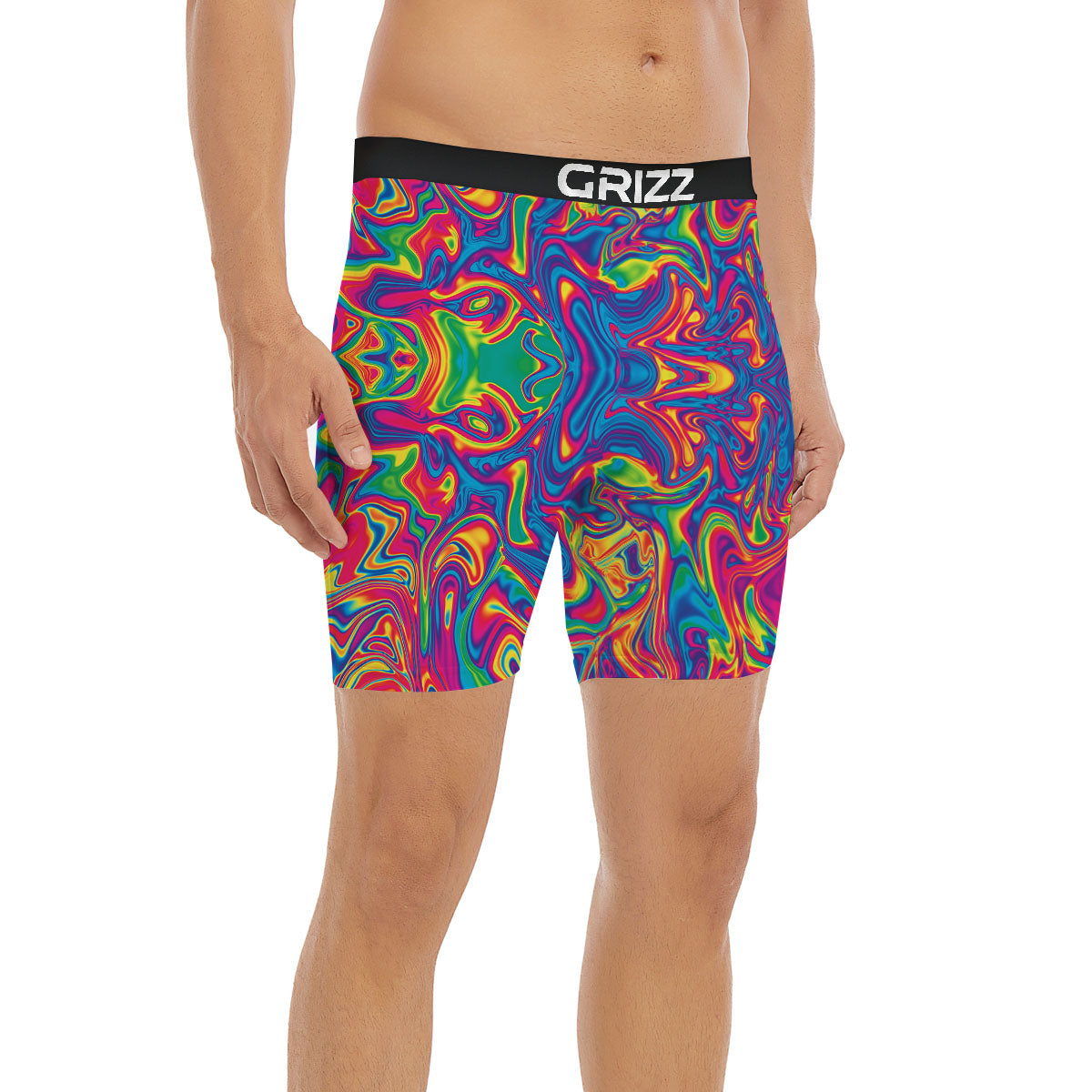 Acid Psychedelic Print Pattern Boxer Briefs-grizzshop