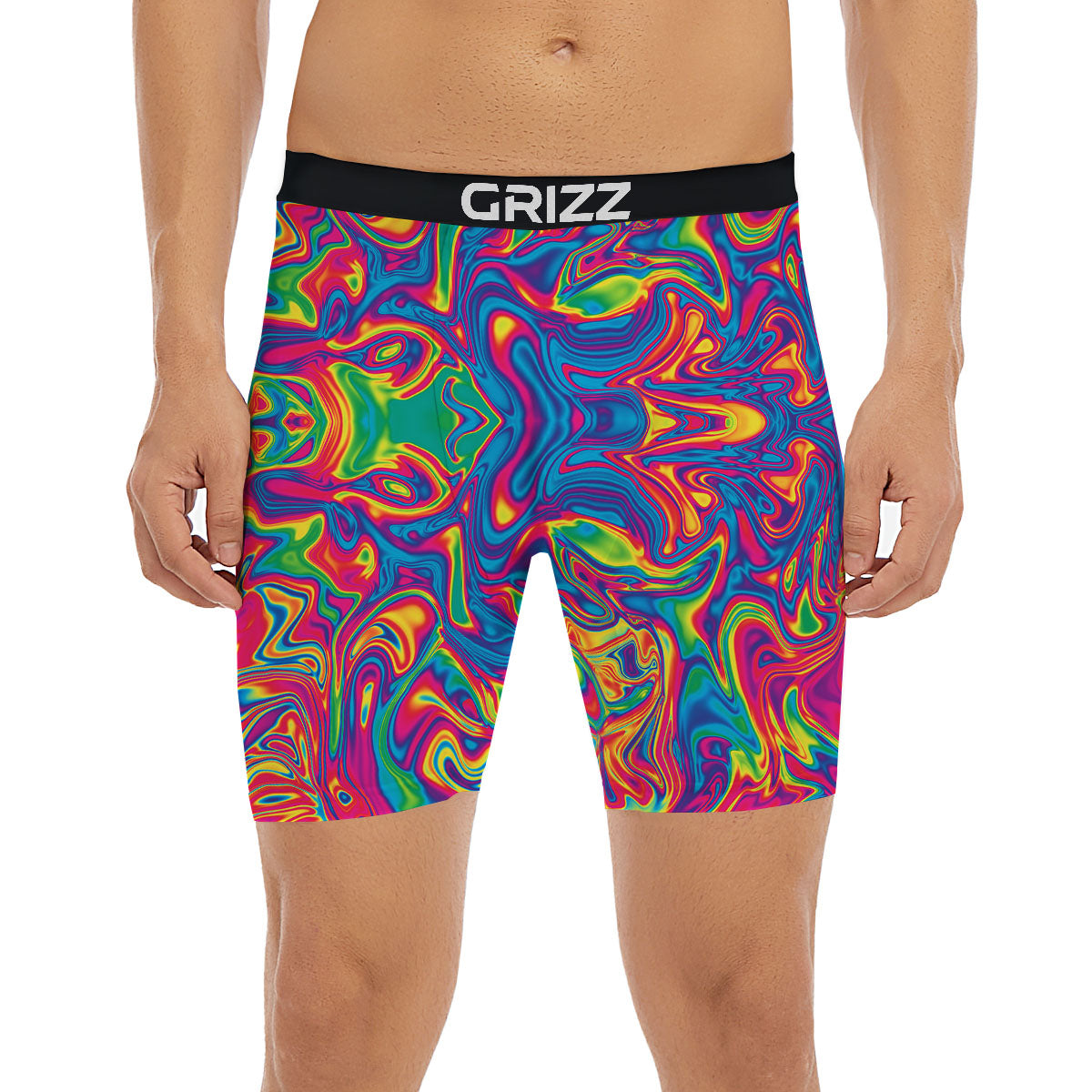 Acid Psychedelic Print Pattern Boxer Briefs-grizzshop